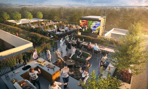 Love where you live outdoor patio with a party going on