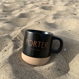 a Porter Mar Vista cup in the sand