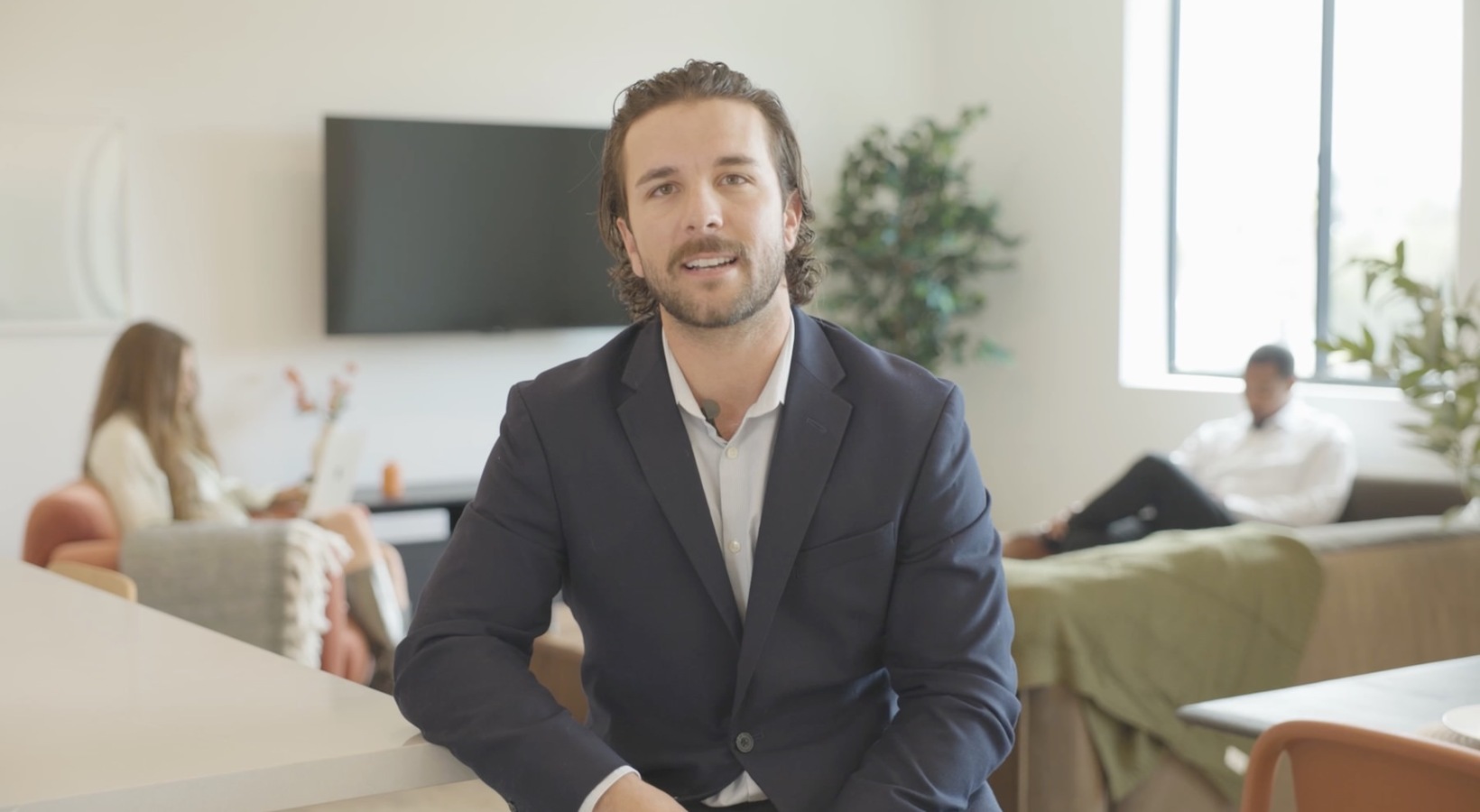 a person talking to a camera